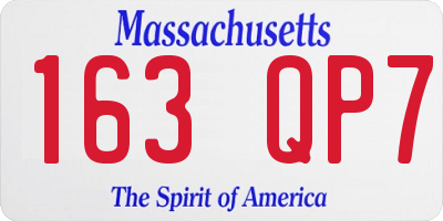 MA license plate 163QP7