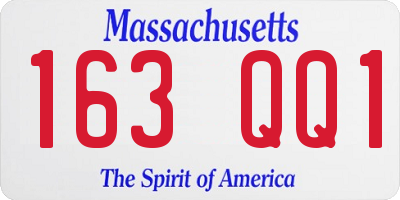 MA license plate 163QQ1