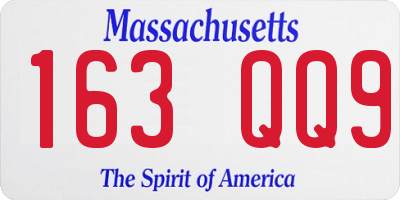 MA license plate 163QQ9