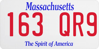 MA license plate 163QR9