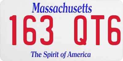 MA license plate 163QT6
