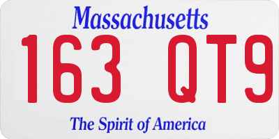 MA license plate 163QT9
