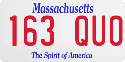 MA license plate 163QU0