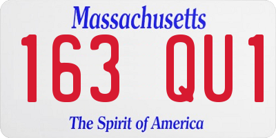MA license plate 163QU1