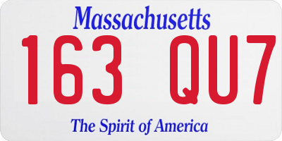 MA license plate 163QU7