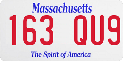 MA license plate 163QU9