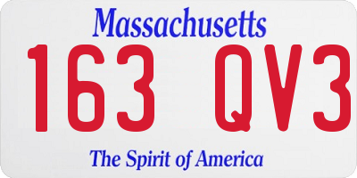 MA license plate 163QV3
