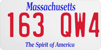 MA license plate 163QW4