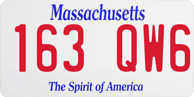 MA license plate 163QW6