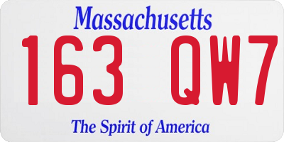 MA license plate 163QW7