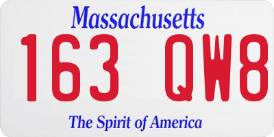 MA license plate 163QW8