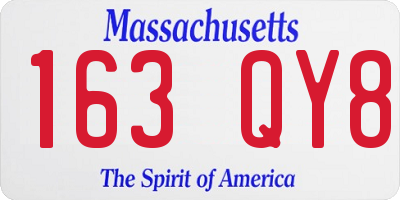 MA license plate 163QY8