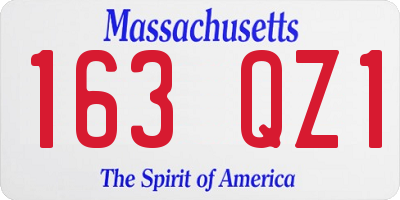 MA license plate 163QZ1