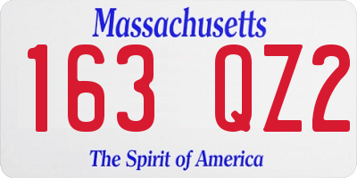 MA license plate 163QZ2