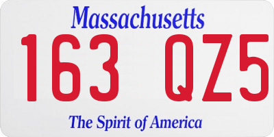 MA license plate 163QZ5