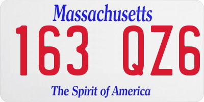 MA license plate 163QZ6