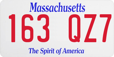 MA license plate 163QZ7
