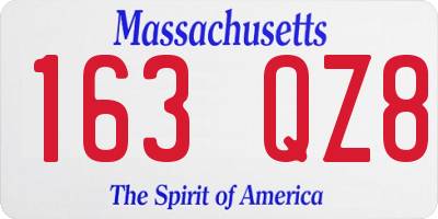 MA license plate 163QZ8
