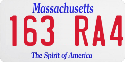 MA license plate 163RA4