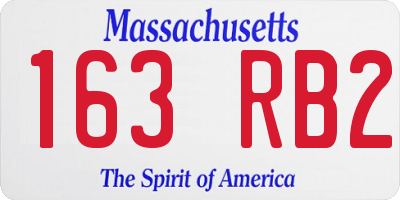 MA license plate 163RB2