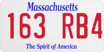 MA license plate 163RB4