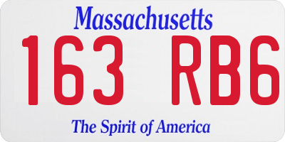 MA license plate 163RB6