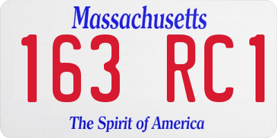 MA license plate 163RC1