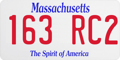 MA license plate 163RC2