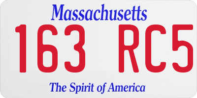 MA license plate 163RC5