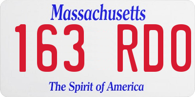 MA license plate 163RD0