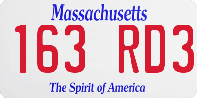 MA license plate 163RD3