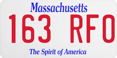MA license plate 163RF0