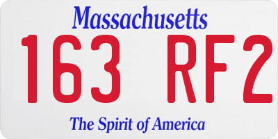 MA license plate 163RF2