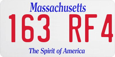 MA license plate 163RF4