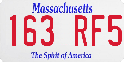 MA license plate 163RF5