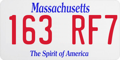 MA license plate 163RF7