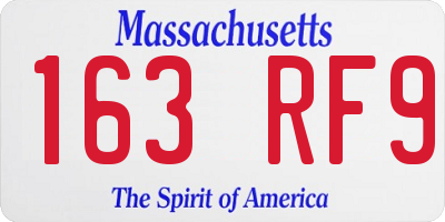 MA license plate 163RF9