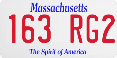 MA license plate 163RG2