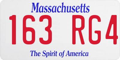 MA license plate 163RG4