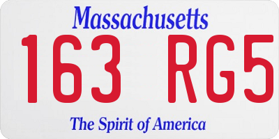 MA license plate 163RG5