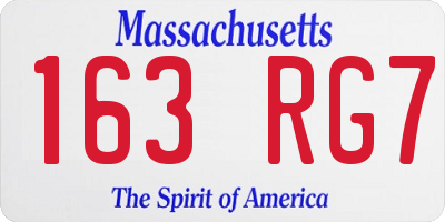 MA license plate 163RG7