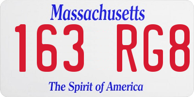 MA license plate 163RG8