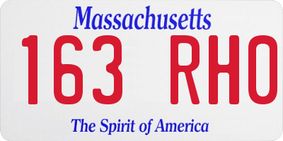 MA license plate 163RH0