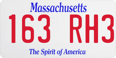 MA license plate 163RH3