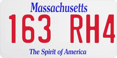 MA license plate 163RH4