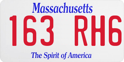 MA license plate 163RH6