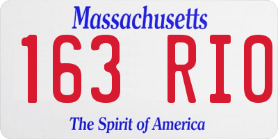 MA license plate 163RI0