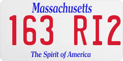 MA license plate 163RI2