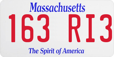 MA license plate 163RI3
