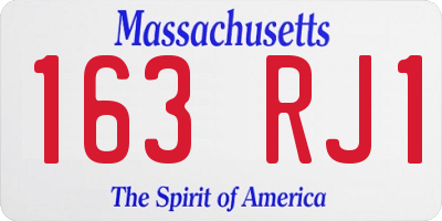 MA license plate 163RJ1